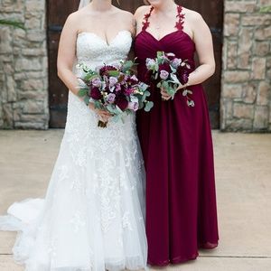 A-Line Floor Length Chiffon Bridesmaids Dress